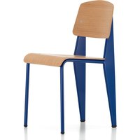 Vitra - Prouvé Standard Stuhl, Eiche natur / Bleu Marcoule (Filzgleiter) von Vitra