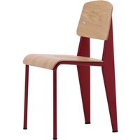 Vitra - Prouvé Standard Stuhl, Eiche natur / Japanese Red (Filzgleiter) von Vitra