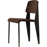 Vitra - Prouvé Standard Stuhl, Nussbaum schwarz pigmentiert / tiefschwarz (Filzgleiter) von Vitra