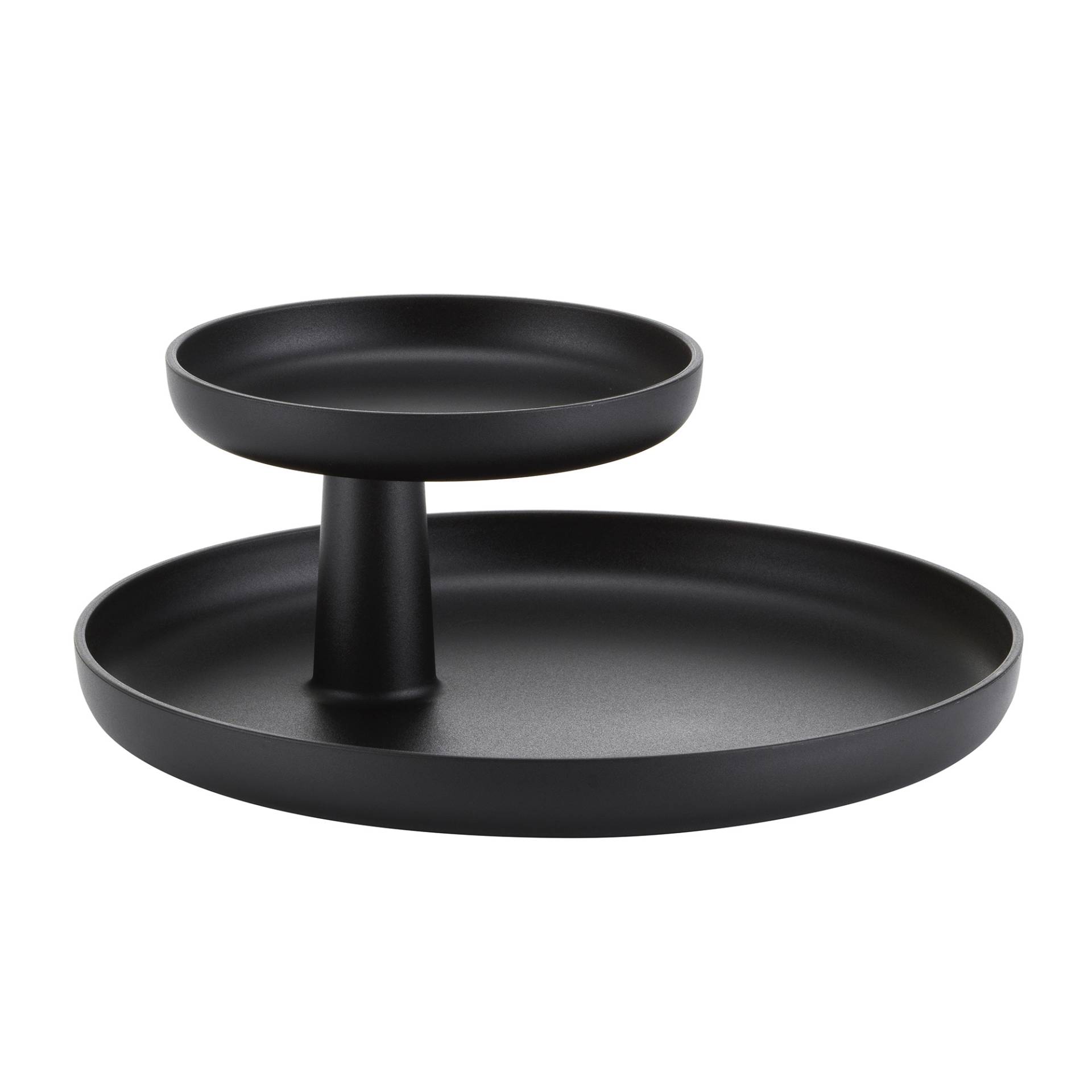 Vitra - Rotary Tray Tablett Ø30cm - tiefschwarz/oberes Tablett Ø 17cm drehbar von Vitra