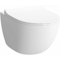 Vitra - sento Compact WC-Becken ohne Rand 49,5cm + ultradünner WC-Deckel mit Fallbremse (SentoCompactRimless) von Vitra