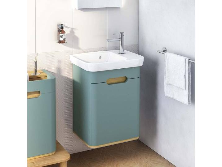 Vitra Sento Waschtischkombination 50 x 37,5 cm, Türanschlag links 1167553 von Vitra