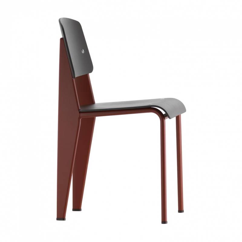 Vitra - Standard SP Prouvé Stuhl - tiefschwarz, japanisches rot/Sitzfläche Kunststoff/Gestell Stahl pulverbeschichtet/mit Filzgleitern von Vitra