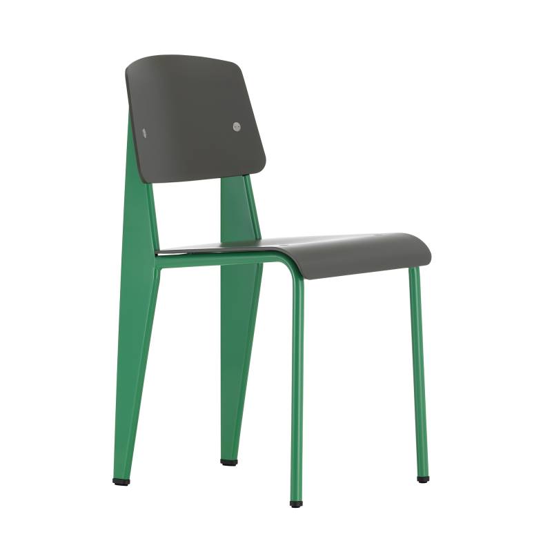 Vitra - Standard SP Stuhl - basalt, blé vert/Sitzfläche Kunststoff/ Gestell Stahl pulverbeschichtet/mit Filzgleitern von Vitra