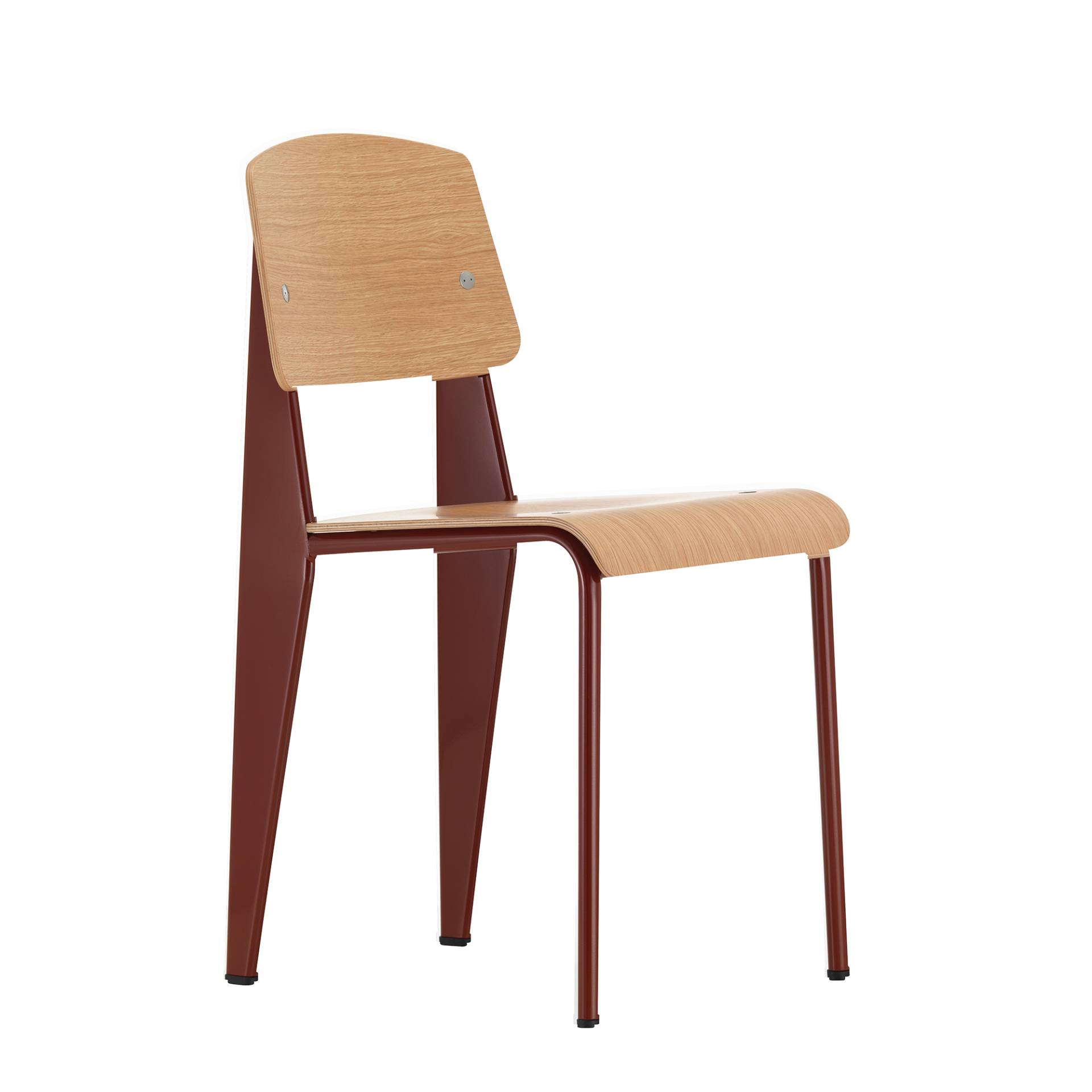 Vitra - Standard Stuhl - eiche natur/Gestell Stahl pulverbeschichtet japanisches rot/BxHxT 42x82x49cm von Vitra
