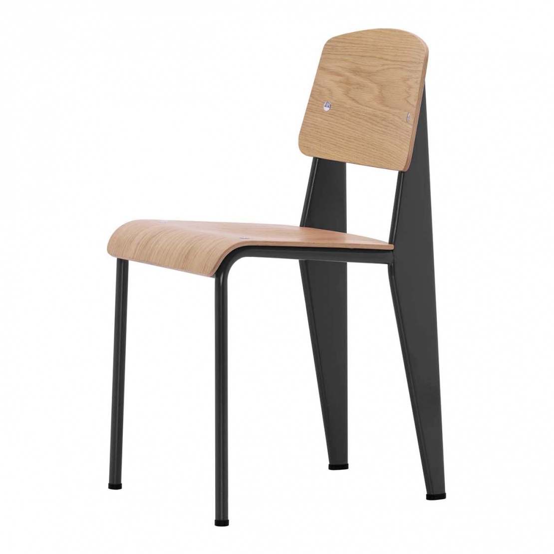 Vitra - Standard Stuhl - eiche natur/Gestell Stahl pulverbeschichtet tiefschwarz/BxHxT 42x82x49cm von Vitra