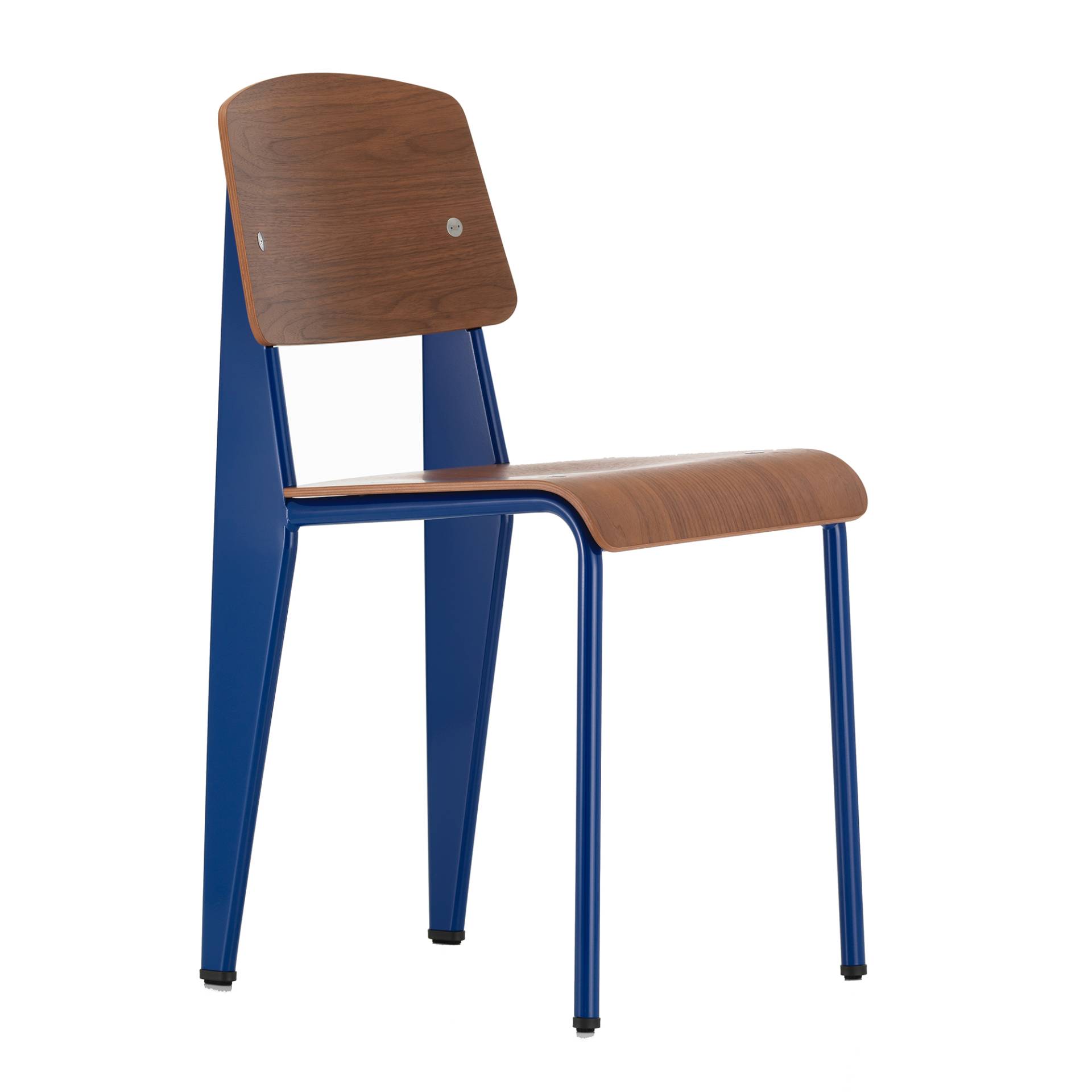 Vitra - Standard Stuhl - nussbaum schwarz pigmentiert/Gestell Stahl pulverbeschichtet bleu marcoule/BxHxT 42x82x49cm von Vitra
