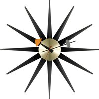 Vitra - Sunburst Clock, schwarz/ messing von Vitra