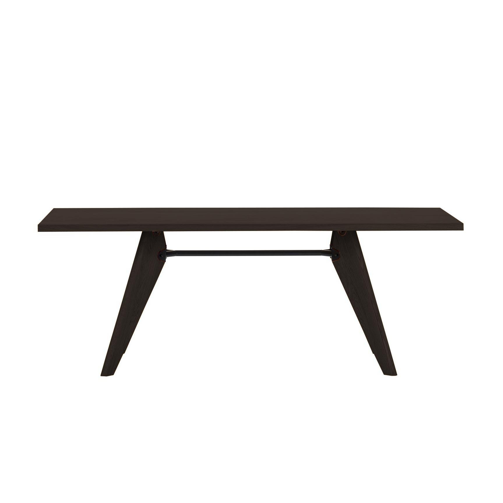 Vitra - Table Solvay Prouvé Tisch 200x90cm - eiche kerngeräuchert/Traverse tiefschwarz von Vitra