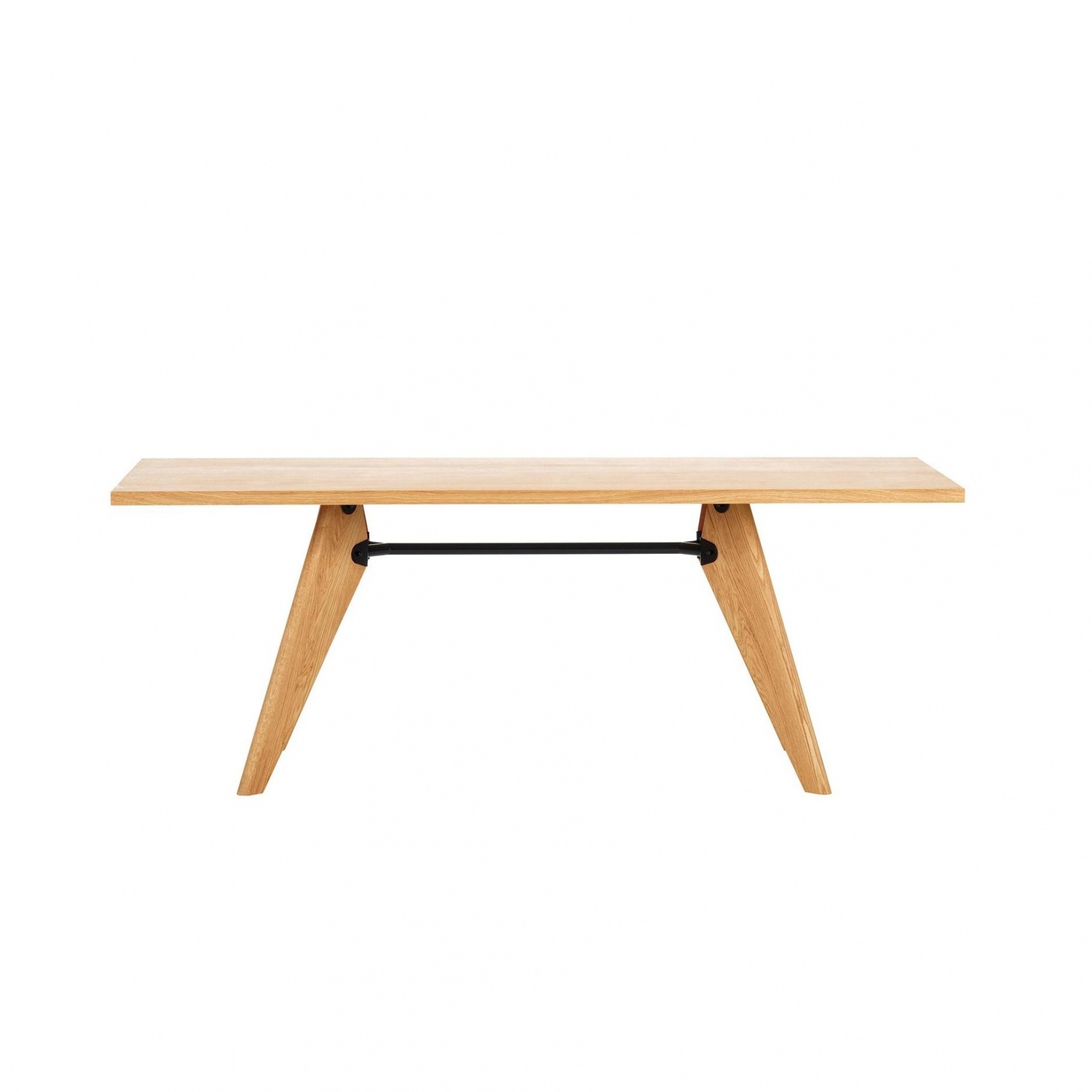 Vitra - Table Solvay Tisch 180x90cm - eiche/geölt/LxBxH 180x90x74cm/Traverse tiefschwarz von Vitra