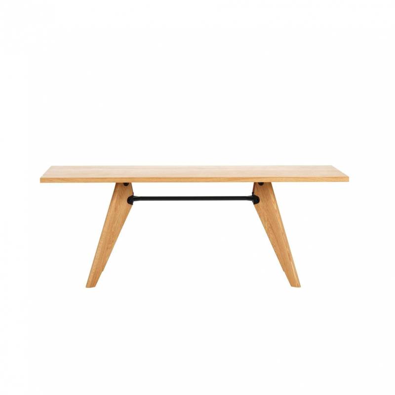 Vitra - Table Solvay Tisch 180x90cm - eiche/geölt/LxBxH 180x90x74cm/Traverse tiefschwarz von Vitra