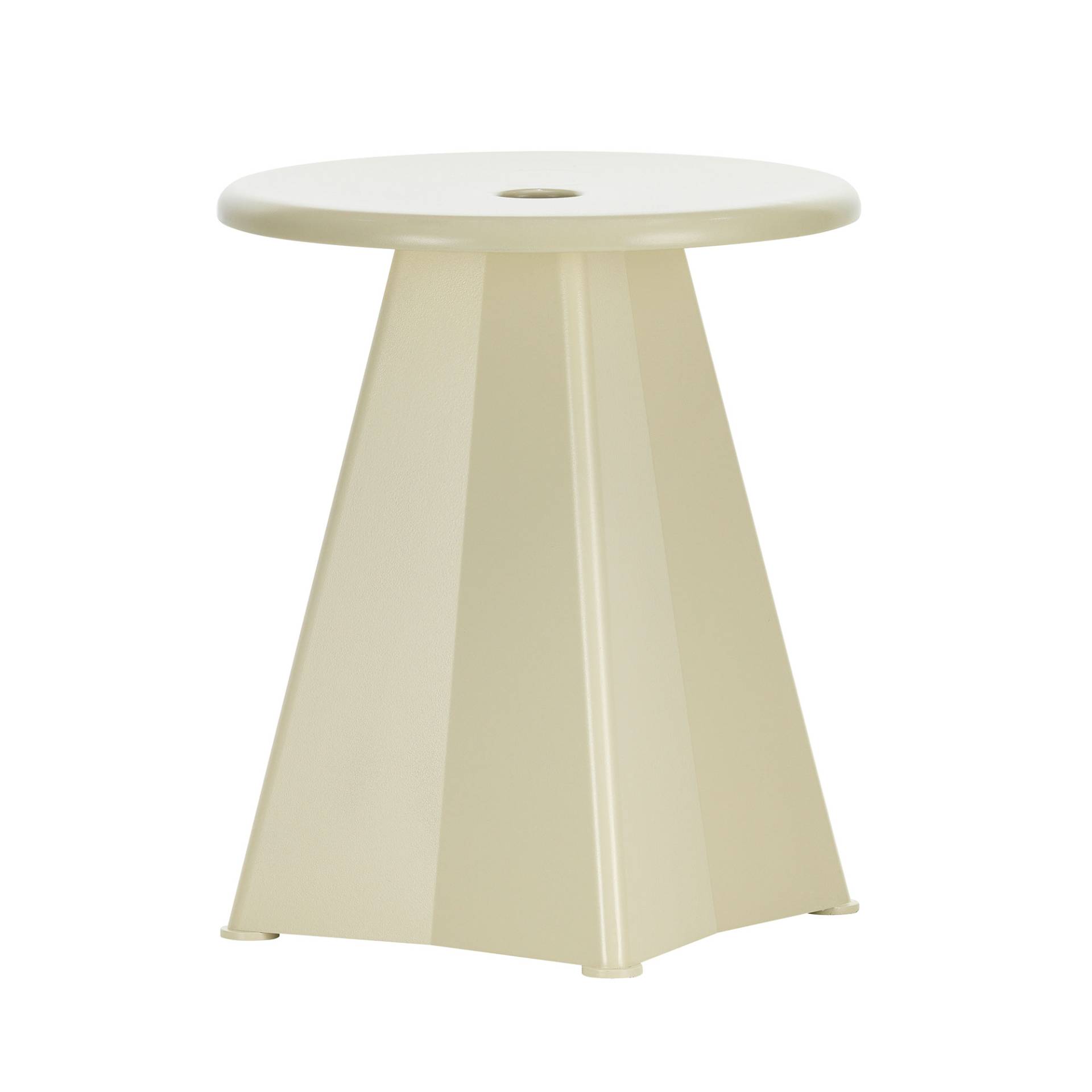 Vitra - Tabouret Métallique Hocker - Prouvé Blanc Colombe ecru/pulverbeschichtet/HxØ 44,5x38cm von Vitra