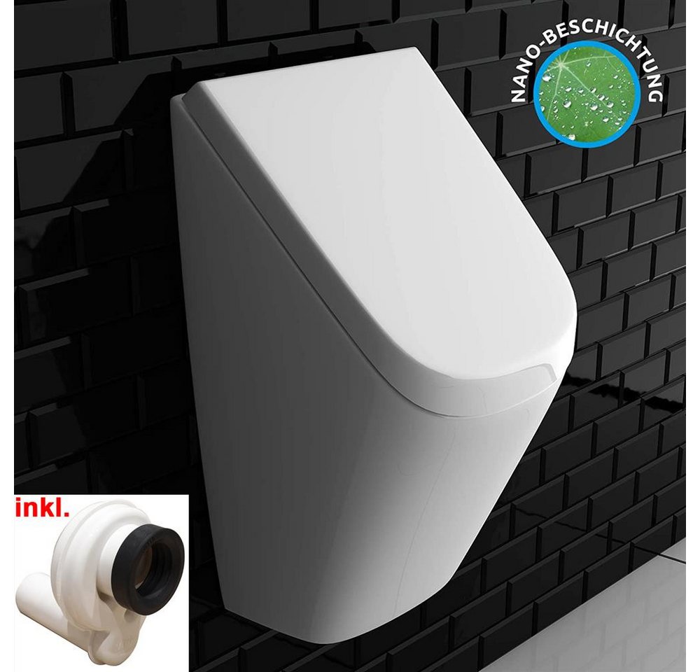 Vitra Urinal Pisoir Komplettset mit Deckel und Absaug-Siphon - Urinalbecken Männer, Keramik, (2-tlg., Pisoar mit Deckel), hygienisches Urinalbecken mit Vitraclean Beschichtung von Vitra