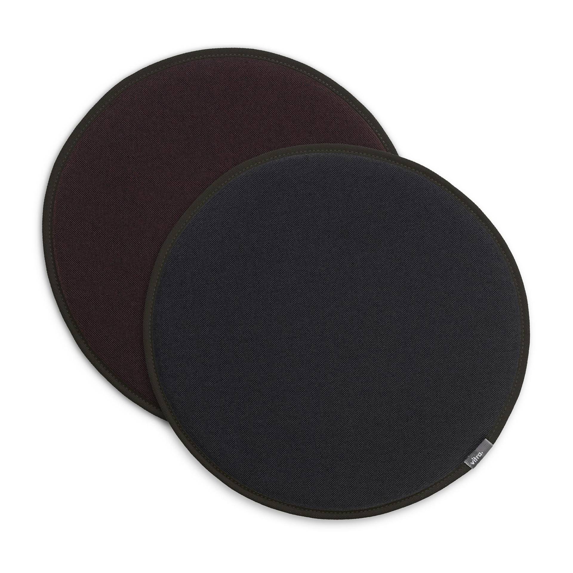 Vitra - Vitra Seat Dots Sitzkissen Ø38cm - dunkelgrau-schwarz/kastanie-schwarz/Plano (100% Polyester)/Ø 38cm/Wendekissen 2-farbig von Vitra