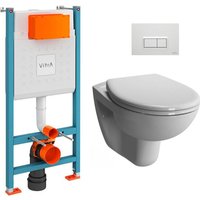 Vitra - WC-Paket V-Fix-Gestell + spülrandloses wc Normus + SoftClose-Sitz + Platte, glänzend weiß (V-FixNormusRimless-1) von Vitra