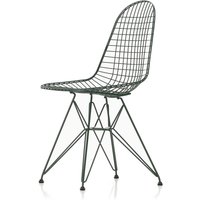 Vitra - Wire Chair DKR (H 43 cm), dunkelgrün / ohne Bezug, Kunststoffgleiter (basic dark) von Vitra