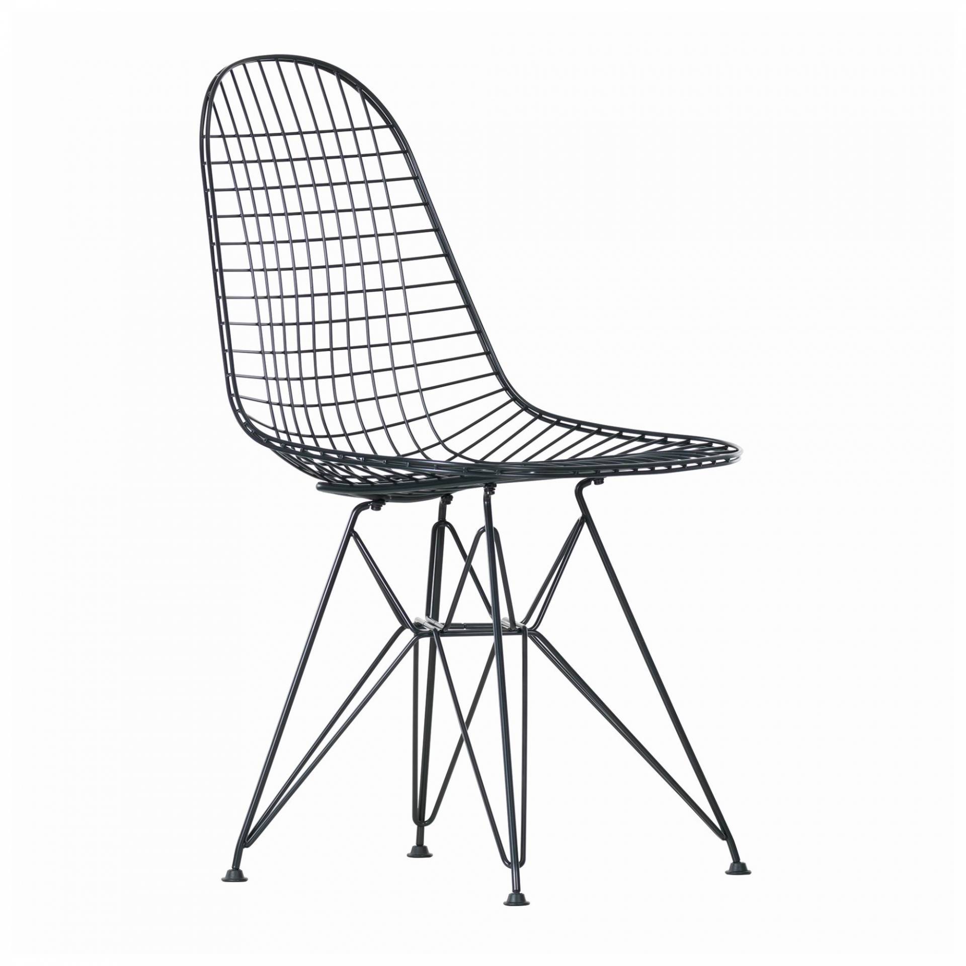 Vitra - Wire Chair DKR Stuhl - basic dark schwarz/pulverbeschichtet/Eiffelturmgestell/ outdoorfähig/BxHxT 49x85x51cm von Vitra