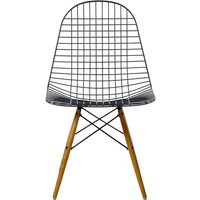 Vitra - Wire Chair DKW, basic dark / Gestell Ahorn gelblich, Filzgleiter (ohne Bezug) von Vitra