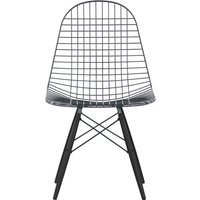 Vitra - Wire Chair DKW, basic dark / Gestell Ahorn schwarz, Filzgleiter (ohne Bezug) von Vitra