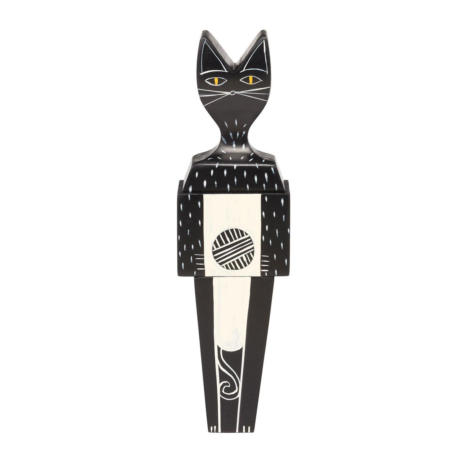 Vitra - Wooden Doll Cat Holzpuppe groß - schwarz/weiß/handbemalt/LxBxH 11x8.6x39.3cm von Vitra