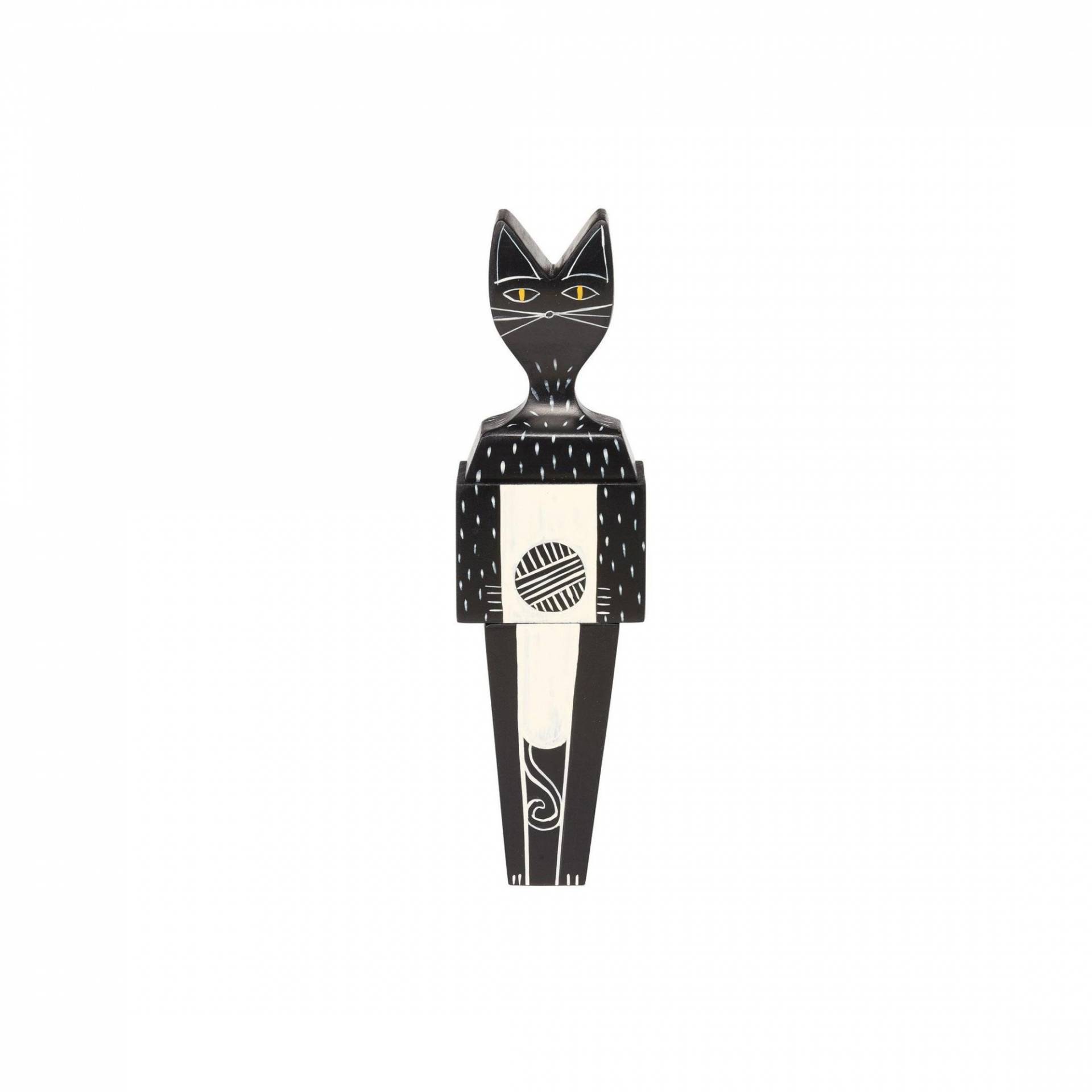 Vitra - Wooden Doll Cat Holzpuppe klein - schwarz/weiß/handbemalt/LxBxH 4.8x3.6x17.1cm von Vitra