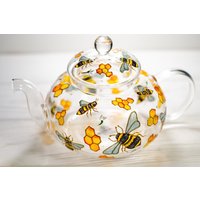 Oma Geschenk Zum Muttertag Personalisierte Bienen-Teekanne, Handbemalte Teekanne Mit Infuser von Vitraaze