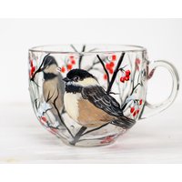 Personalisierte Chickadee Becher, Urlaub Kaffeetasse, Bauernhaus Weihnachtsgeschenke, Winterbecher von Vitraaze