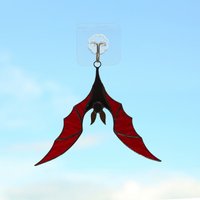 Halloween Fledermaus Glasmalerei Dekor - Fensterbehänge, Suncatcher, Gruseliges Glasdekor von VitrageArtSouvenirs
