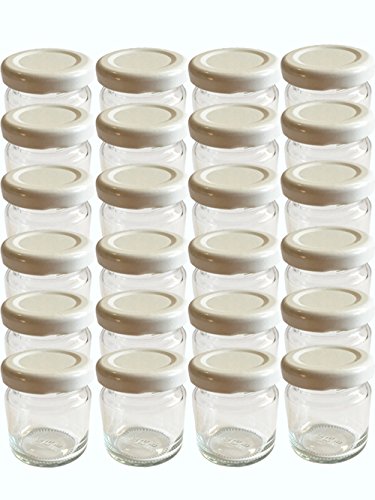 Vitrea hocz 120er Set Rundgläser 53 ml Senf, Honig, Gläser, Einmachgläser, Portionsgläser, Deckelfarbe Weiss von Vitrea