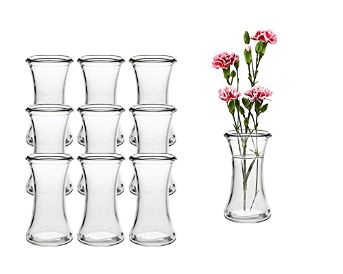 10 Stück Runde Typ DEL100 Mini Vasen Glasfläschchen kleine Dekoflaschen Flasche Väschen Vase Glasflaschen Blumenvase (10) von Vitrea