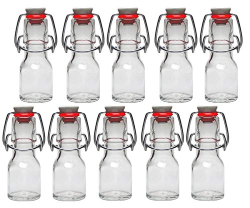 10 x Bügelflaschen Glasflaschen | Füllemge 50ml | mit Bügelverschluss zum Selbstbefüllen Bügelflasche Smoothie Grappa (10 x 50ml) von Vitrea