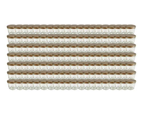Vitrea 100 x Marmeladengläser 230ml - Einmachgläser Gold TO 82 - ETIKETTEN - Einweckgläser mit Schraub-Deckel - Einkochgläser klein - Made in Germany von Vitrea