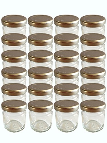 hocz 100er Set Sturzgläser Mini Gläser 53 ml Deckelfarbe Silber to 43 inkl. 100 Etiketten zum Beschriften Rundgläser Weiß Honig Marmeladengläser Einweckgläser Honig Einmachgläser Portionsgläser von hocz