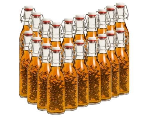 hocz 10er Set Bügelflaschen Bügelflasche Glasflaschen 200ml mit Bügelverschluss zum Selbstbefüllen Bügelflasche Smoothie von hocz