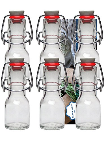Vitrea 10er Set Bügelflaschen Bügelflasche Glasflaschen 50ml mit Bügelverschluss Bügelflasche Bügelflaschen zum Selbstbefüllen von Vitrea