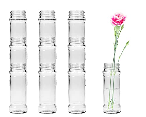 12 Stück Runde Mini Vasen Typ110 Glasfläschchen kleine Dekoflaschen Flasche Väschen Vase Glasflaschen Blumenvase (12 Stück) von Vitrea