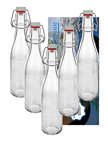 Vitrea 20er Set Bügelflaschen Bügelflasche Glasflaschen 330ml mit Bügelverschluss zum Selbstbefüllen Bügelflachen von Vitrea