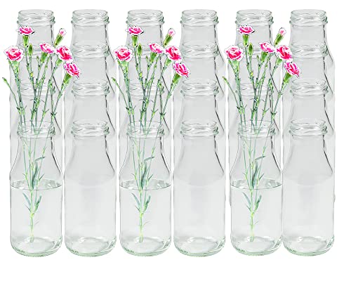 24 Stück Runde Mini Vasen Typ 263 Glasfläschchen kleine Dekoflaschen Flasche Väschen Vase Glasflaschen Blumenvase (24 Stück) von Vitrea