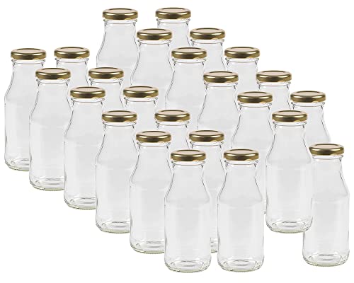 Vitrea 12 leere Glasflaschen Flaschen 150ml EPI mit Schraub-Deckel Weiß zum selbst befüllen von Milchflaschen, Saftflaschen, Smoothie Flaschen TO43 0,15l von Vitrea