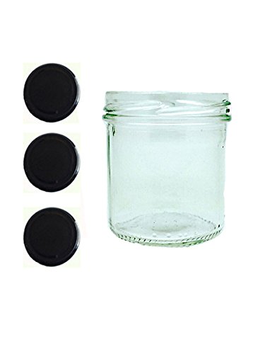 Vitrea 24er Set Sturzglas 167 ml to 66 Deckel schwarz incl Rezeptheft von Vitrea