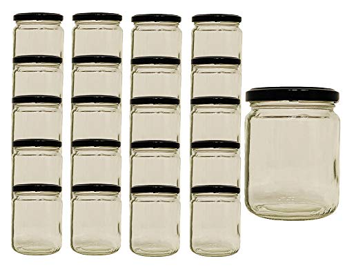 Vitrea 25 x Marmeladengläser 275ml Gläschen mit Schraub-Deckel Schwarz - Einmachgläser - Sturzgläser - Honiggläser - Probiergläser für Gastgeschenke & Hochzeit Made in Germany (25) von Vitrea