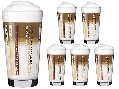 Vitrea 6 Kaffeegläser 370ml Latte Macchiato Gläser Sestr + 6 Glas Trinkhalme 23 cm von Vitrea