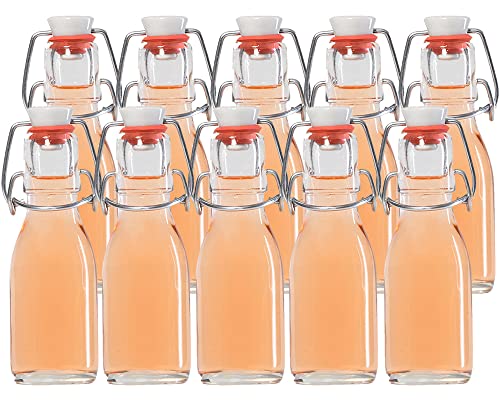 Vitrea 6 x Bügelflaschen Glasflaschen | Füllemge 100ml | mit Bügelverschluss zum Selbstbefüllen Bügelflasche Smoothie Glasflasche von Vitrea
