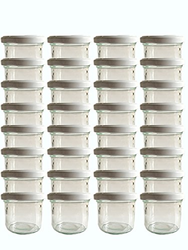 Vitrea 6 x Marmeladengläser kleine 125 ml Gläschen mit Schraub-Deckel Weiß - Einmachgläser - Sturzgläser Honiggläser - Probiergläser für Gastgeschenke & Hochzeit Made in Germany (6) von Vitrea