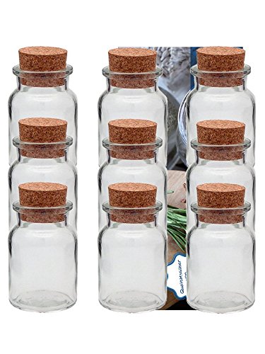 Vitrea 6er Set Gewürzgläser 150ml mit Korkverschluss Glasdosen, Teedosen für Gewürze, Salz, Gastgeschenke, usw von Vitrea