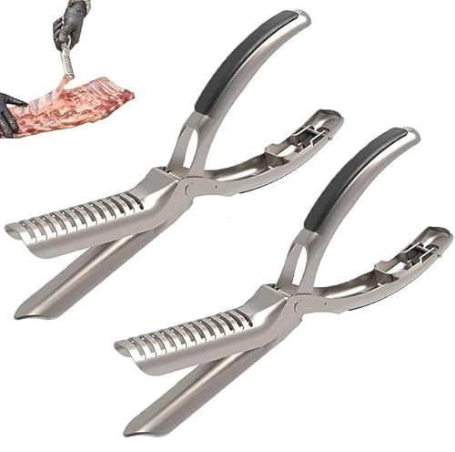Rib Prep Pro,Rib Prep Stainless Steel Rib Membrane Removal Tool, Rib Skinner Membrane Removal Tool with Comfort Grip Handles, Kitchen/Grill Gadget Kit, Dishwasher Safe BBQ Accessories (2 pcs) von Vitrywei