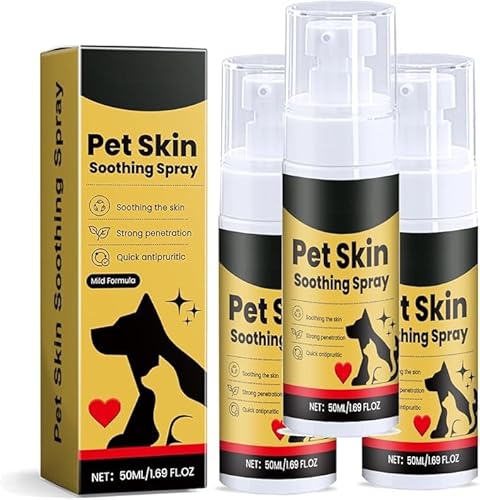 Vitrywei Pet Skin Treatment Spray,Dogs Skin Repair Spray,Spray for Dogs,Itch Relief Sprays,Nature Soothing Solution for Itchy Skin,Helps Alleviate Allergies Dry Itchy Skin (3 pcs) von Vitrywei