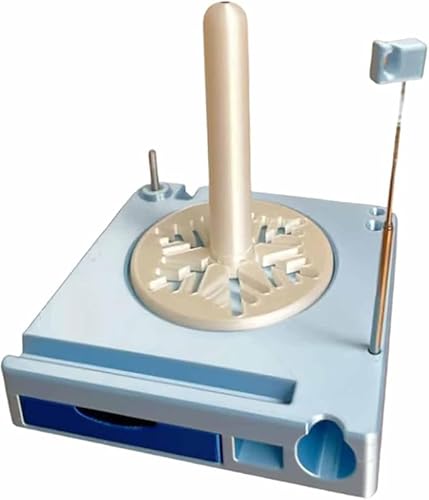 Vitrywei Shiny Portable Multi-Functional Yarn Spool Box, Rotating Pendulum Yarn Ball Dispenser Stand, Upgraded Yarn Holder for Knitting and Crocheting, Yarn Spinner as Gift for Knitting Lovers (Blue) von Vitrywei