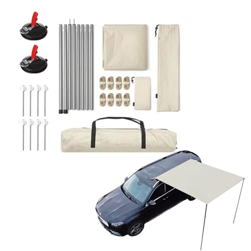 Auto Markennisation - Dachregal -Rack -Seiten Sonnenschatten PU3000mm Wetterdicht | UV50+ Outdoor -Baldachin -Unterkunft Zum Campen Über Landing Fahrzeugabdeckung Einsensbar Einstellbares Dauerhaftes von Vitsrisea
