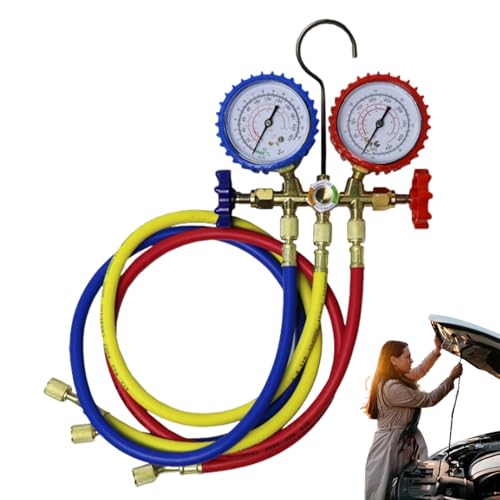 Automobil -Wechselstrom -Verteiler -Messgeräte - Hochleistungsklima -Kältemittelschlauchset, Multi -Gebrauchsdiagnosewerkzeug | R134A R22 R410 R12 Compatible Gauge Kit Für Die Reparatur Von Autos, Automobil -Wechselstrom -Verteiler -Messgeräte - Hochleistungsklima -Kältemittelschlauchset, Multi -Gebrauchsdiagnosewerkzeug | R134A R22 R410 R12 Compatible Gauge Kit Für Die Reparatur Von Autos, von Vitsrisea